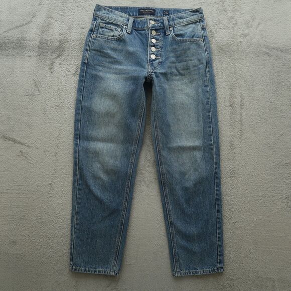 Lucky Brand Jeans Women's Size 0/25 Blue Boy Mid-Rise Relaxed Denim 26" Inseam - Picture 1 of 16